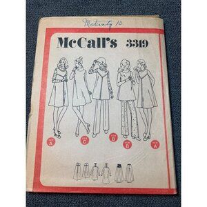 Vintage McCalls 3319 Maternity Pattern Dress Tunic Size 10 1970 uncut